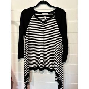 Fashion Avenue Top Womens XL Black White‎ Stripe